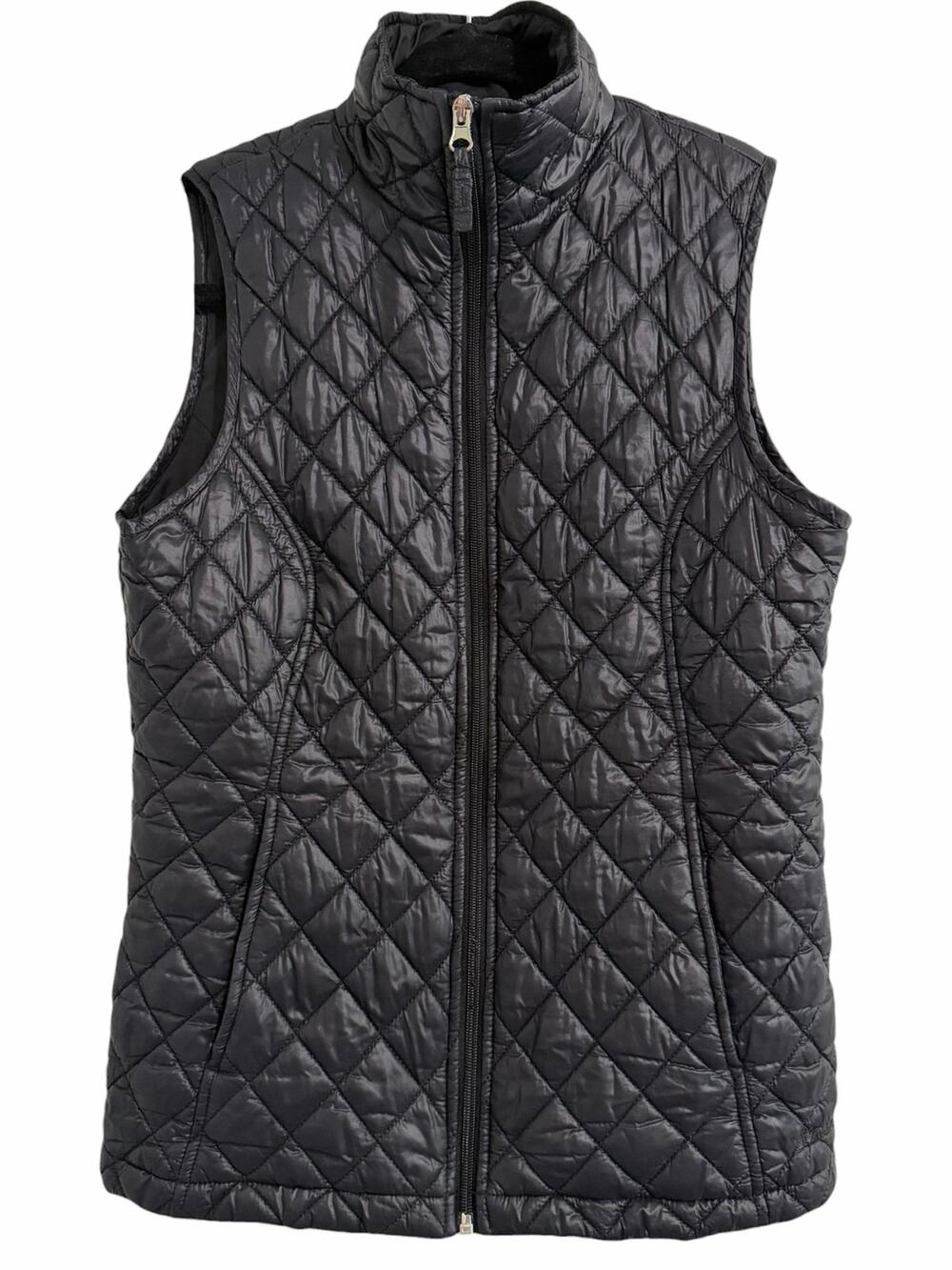 IZOD Women’s Black Quilted Full Zip Lightweight Puffer Vest Size XS Pockets